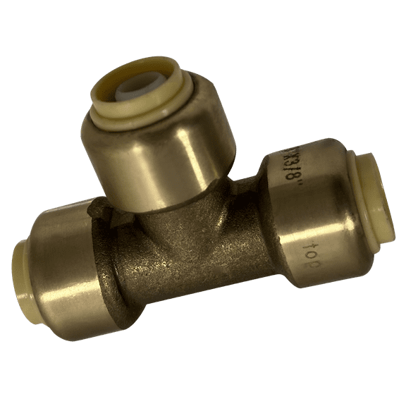 2 Pcs XFITTING Push Fit 3/8 Inch x 3/8 inch x 3/8 inch Push Fit Tee, 27-6-4=2XX