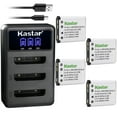 thumbnail image 1 of Kastar 4 Pack Battery and LCD Triple USB Charger Compatible with Sealife Reefmaster DC-1200, DC1200, DC-1400, DC1400, DC-600, DC600, Tevion SZ 7, Z1400, Voigtländer Vitolux S100, S80, 1 of 6