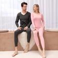 thumbnail image 2 of Ropa y pantalones de otoño de doble cara AB Traje cálido de terciopelo de doble cara para hombre Ropa interior con cuello en V Traje cálido de invierno, 2 of 4