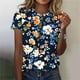 thumbnail image 2 of Camisas de Manga Larga para las Mujeres Suelto Ajuste Impreso Verano Sexy Cuello Redondo Superior, Poliéster Regular, 2 of 5