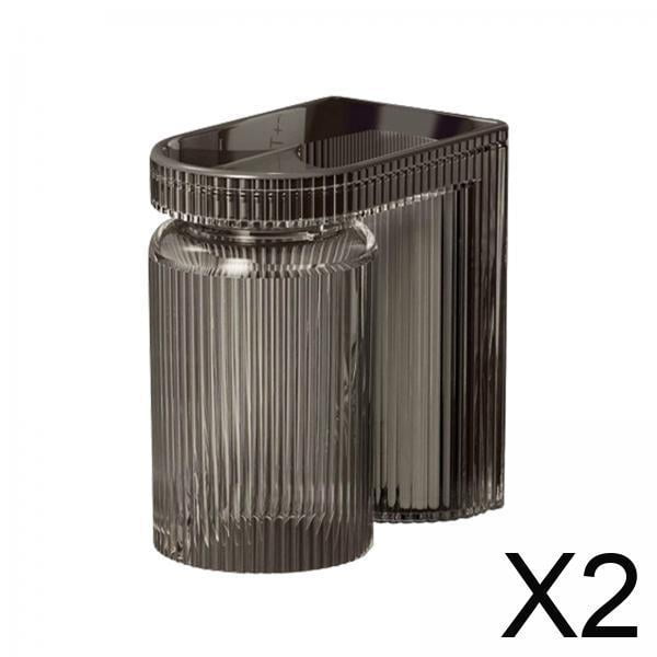 2 Soportes Para Cepillos De Dientes Con Taza Colgante, Organizador De Cepillos De Dientes, Accesorios De Baño, Color Negro