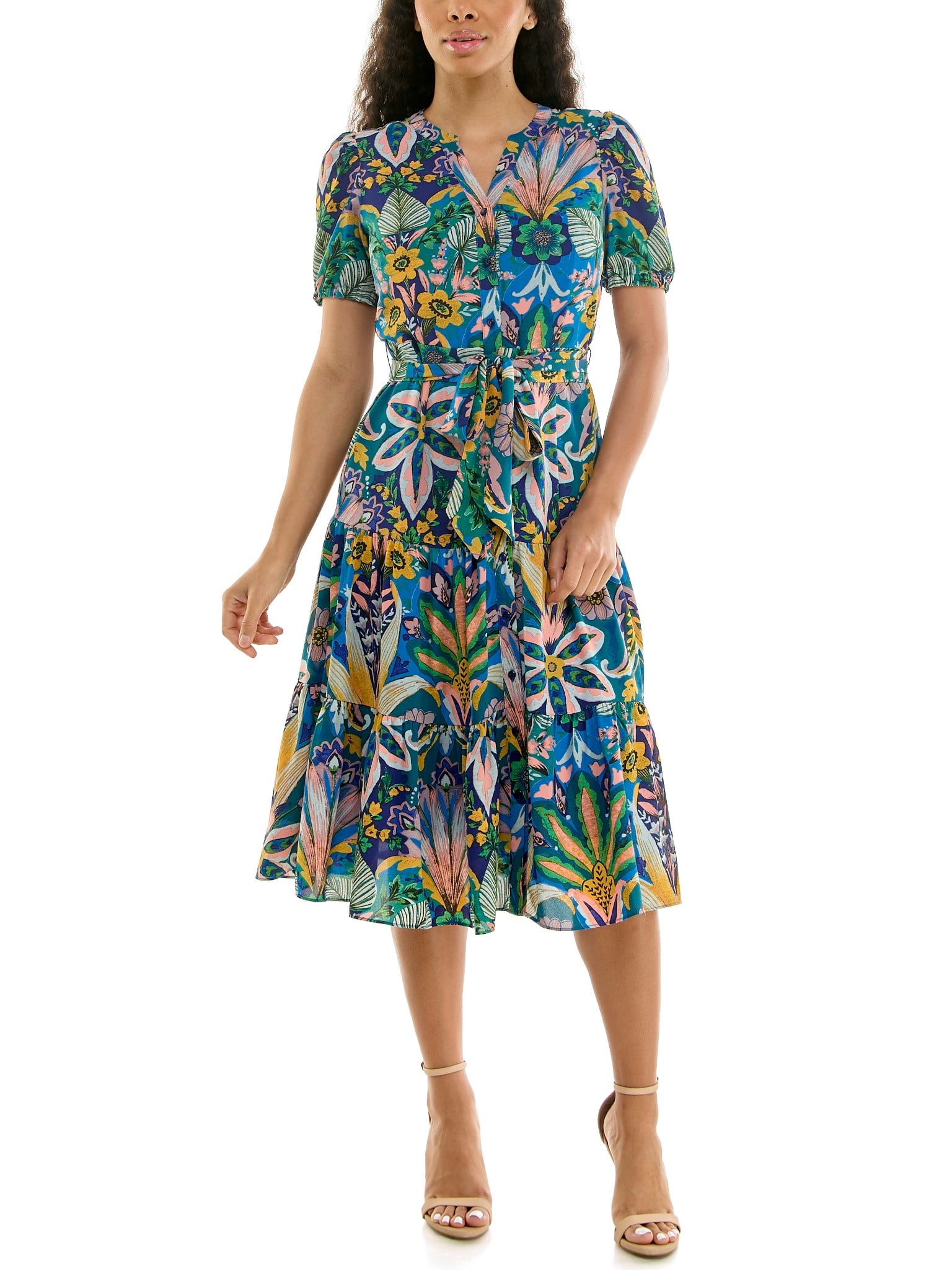 Nanette Nanette Lepore Womens Tie Waist Shirtdress