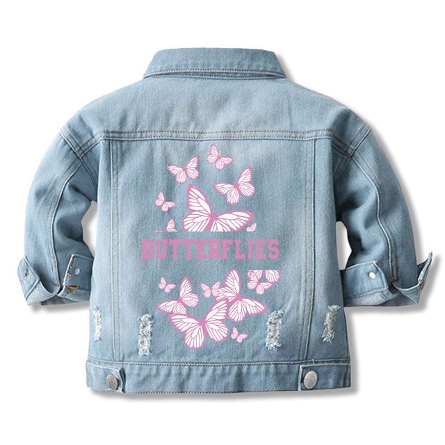 Chaqueta vaquera Cromoncent para niños y niñas Butterfly Blue 3-4T