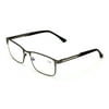 Men Rectangular Stainless Steel Reading Glasses Anti Blue Ray Lens - Computer Reader - Wide Fitment