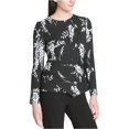 thumbnail image 2 of Calvin Klein - Blusa cruzada para mujer, color negro, pequeña Calvin Klein Peplo, 2 of 2