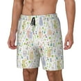 thumbnail image 2 of Balery Flower Rabbit Mens Swim Trunks Swim Shorts for Men Quick Dry Inseam Beach Shorts with Compression Liner Pocket-3X-Large, 2 of 9