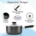 thumbnail image 2 of Alpine Cuisine Sauce Pan 1.5 Quart Nonstick Coating Soft Touch Bakelite Handle with Glass Lid, Nonstick Sauce Pans for All Stoves, Multipurpose Use for Home Kitchen & Restaurant - Dishwasher Safe, 2 of 8
