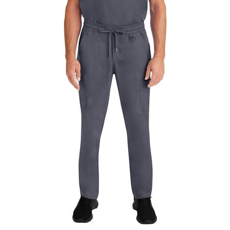 Healing Hands Scrub Scrub Bottoms for Men Daniel Utility Bottoms with 6 Pockets, 2-Way Stretch and Durable Fabric 9300, Pewter,L