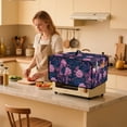 thumbnail image 3 of Renewold Small Appliance Cover for Toaster Oven, Keep Kitchen Appliance Free From Dust And Fingerprint, Smart Oven Air Fryer Cover Kitchen Decor, 22.5 x 18.5 x 13 Inches, Peony Dark Blue Pink, 3 of 7