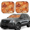 thumbnail image 2 of Uemuo Hippie Flower Printed 2 PCS Car Windshield Sun Shade, Auto Sun Heat and UV Rays Blocker, Foldable Automotive Front Window Sunshade Protector, 2 of 7