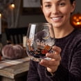 thumbnail image 6 of Miwamany Halloween Stemless Wine Glass, Spooky Ghost Graveyard Printed Tumbler, 15oz Clear Cup for Holiday Party Drinks Table Decor Halloween Ornaments, 6 of 7