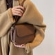 thumbnail image 5 of Nuevo bolso de hombro de PU de moda, bolso bandolera retro de gran capacidad para mujer, marrón, 5 of 6