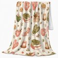 thumbnail image 2 of Cream Winter Watercolor with Snowflakes, Mittens, and Book, Warm Flannel Blanket for Living Room and Family Room, Art Lovers Valentine's Day Gift, Festive Home Decor, 2 of 9