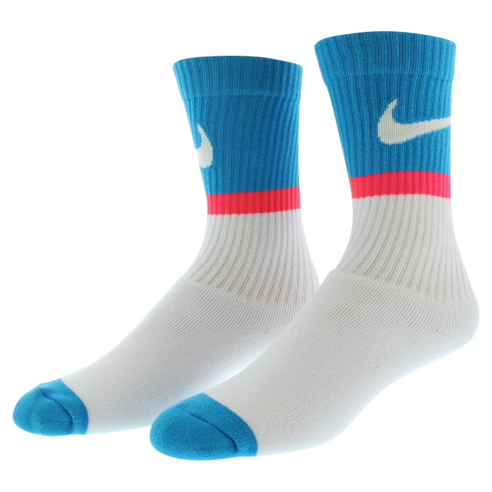 Nike Nike Mens Classic Swoosh HBR Crew Socks White/Blue