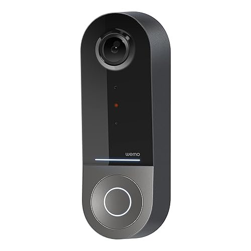 Timbre con vídeo inteligente WeMo - Vídeo seguro Apple HomeKit con HDR - Cámara con timbre con vídeo de productos para el hogar inteligente - Timbre con anillo para sistema de cámara de seguridad - Ti