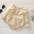 thumbnail image 4 of Franhais Girls Round Collar Romper Suit, Baby One Piece Bodysuit, Summer Plaid Printing Jumpsuits, 4 of 9