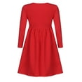 thumbnail image 4 of Arshiner Girls Long Sleeve Dress A line Twirly Skater Casual Bow Tie Dress, 4 of 9