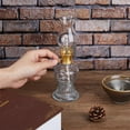 thumbnail image 3 of 2PCS Chamber Oil Lamps Glass Clear Kerosene Lamp Hurricane Lamp Oil Lantern with Adjustable Fire Wick Lighting for Home Tabletop Decor Emergency Lighting, 3 of 5