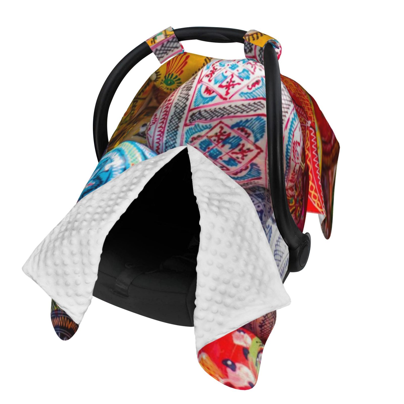 Naloa Easter Eggs Baby Car Seat Cover, Breathable Baby Carrier Cover, Multiuse Baby Carrier Cover & Nursing Breastfeeding Cover