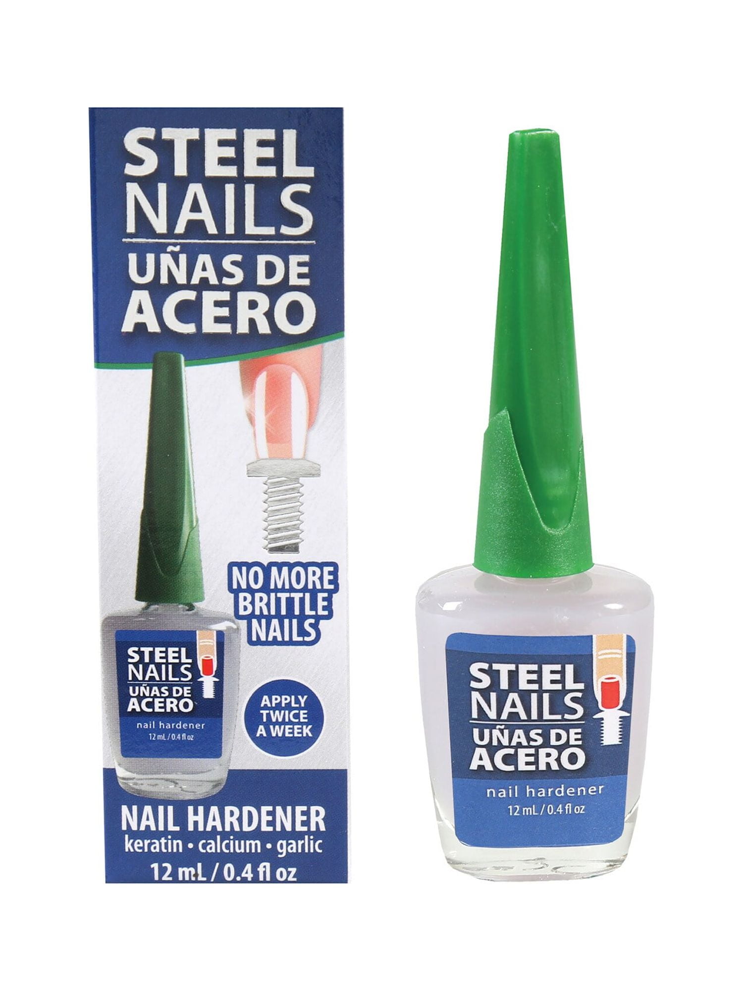 Amen Steel Nail Hardener 0.40 oz with Calcium, Biotin and Garlic, No More Brittle Nails,