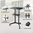 thumbnail image 5 of Yescom Mobile 24" Height Adjustable Rolling Podium,Lectern, and Laptop Workstation Desk with 4 Lockable 360-degree Casters, 5 of 11