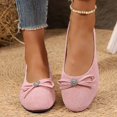 thumbnail image 5 of Willtoo Women’s Flats Round Toe Slip‑on Ballet Shoes, Bow Rhinestone Decor Soft Lightweight Dress Casual Footwear Office Dating Daily Walking Shoes, 5 of 5