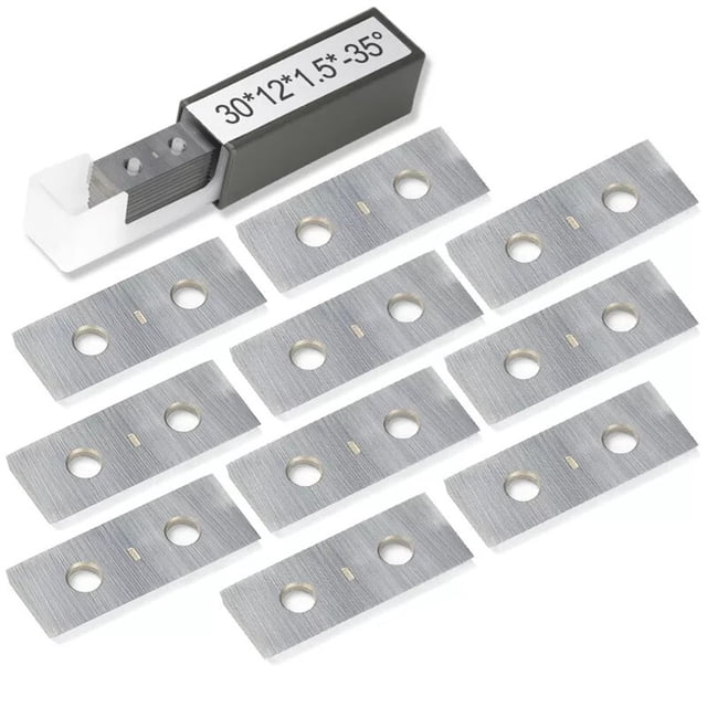 10Pc Carbide Square Cutters Insert 30X12X1.5Mm 35° for Wood Lathe Turning Tool