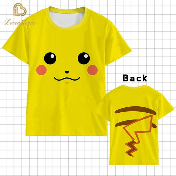 Camiseta de Pokemon para ninos y ninas camisa con estampado 3d de Pikachu manga corta informal qym unisex Walmart en linea