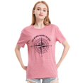 thumbnail image 2 of Compass Womens Graphic T Shirt Not All Who Wander are Lost Tees Athletic short sleeve Summer Casual Tee Tops, 2 of 5
