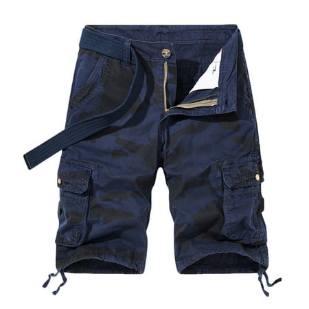 

Juebong Men s Camo Cargo Shorts Armygreen Gym Shorts Summer Casual Hiking Gym Sweatpants with Button Pocket Large Dark Blue