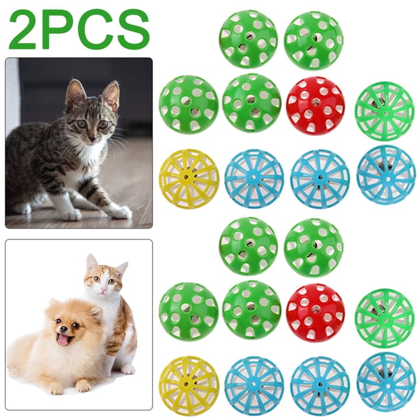 20 Piezas Bolas Con Forma Campana para Gatos Pelota Juguete Color Aleatorio 4cm Interior