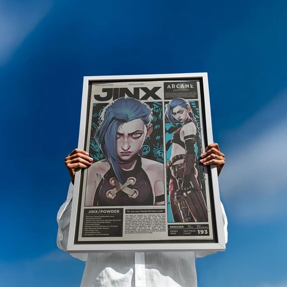 Arcane Jinx Poster, League of Legends Gaming Wall Art 8x12 Inches, UNFRAMED