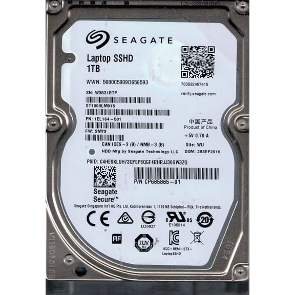 ST1000LM015 P/N: 1EL164-501 F/W: SM73 WU W38 Seagate 1TB