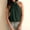 A1_Blackish Green, variant on Women's Chiffon High Neck Halter Backless Crop Tank Tops Open Back Bubble Hem Going Out Crop Tops Sleeveless Pleated Casual Summer Mock Neck Vest Lightweight Trendy Crop Cami Shirts Beige L