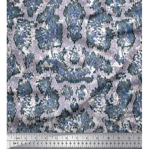 Soimoi polyester Crepe Fabric Snake Animal Skin Print Sewing Fabric Yard 42 Inch Wide