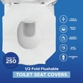 thumbnail image 2 of MED PRIDE Flushable Toilet Seat Covers, Disposable Half-Fold Liners, 250 pack Septic Safe, White Paper, Travel Use, 2 of 5