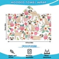 thumbnail image 2 of Pugs and Pioneer Flower Hooded Bath Towel，50"x30" for Ages 3 To 12 Kids, Quick Dry Lightweight Soft Microfiber Hood Beach Towel Cover Up for Kids, 2 of 7