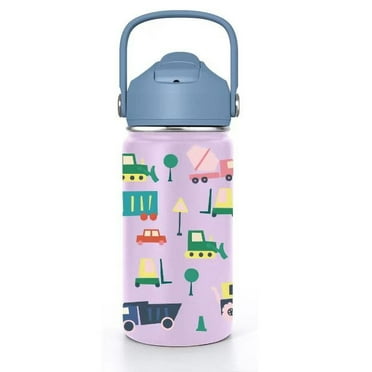 Kids Insulated Water Bottle - 12oz BPA-FREE Double Wall Vacuum Tumbler 18/8 Stainless Steel Leak Proof Kids Cups with Straw Metal Bottles for School Boys Girls