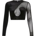 thumbnail image 1 of LAICAIW Women's Short Sleeve Mesh Crop Tops Sheer Blouse T Shirt Tee, 1 of 6