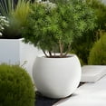 Modern Style Outdoor Planters for Porch, Round Planter with Drainage
