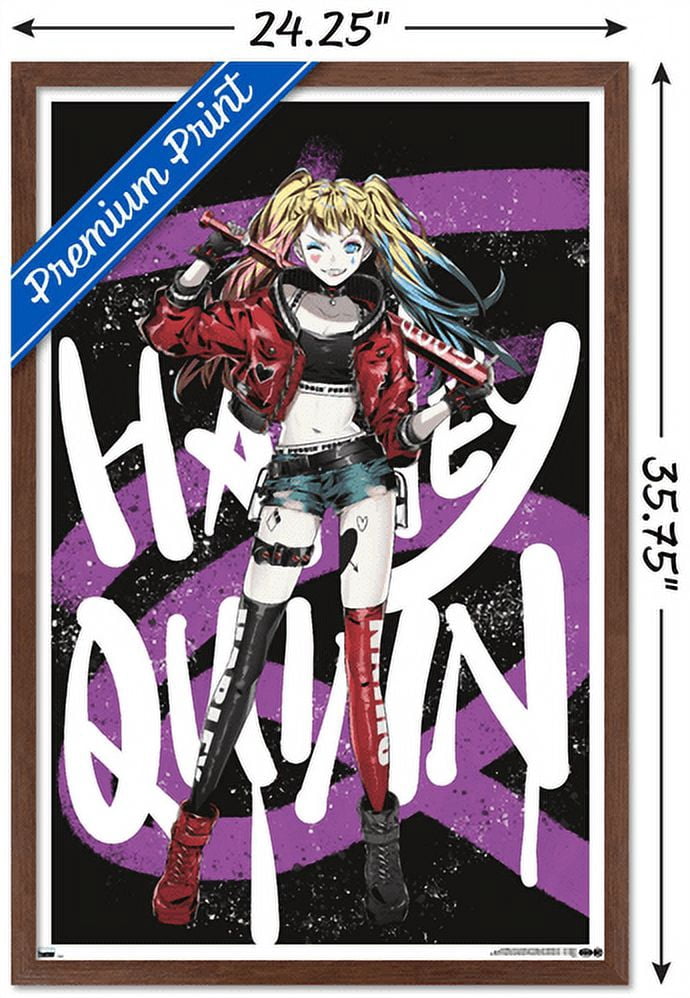 DC Comics - Harley Quinn Anime - Bat Wall Poster, 22.375" x 34", Framed