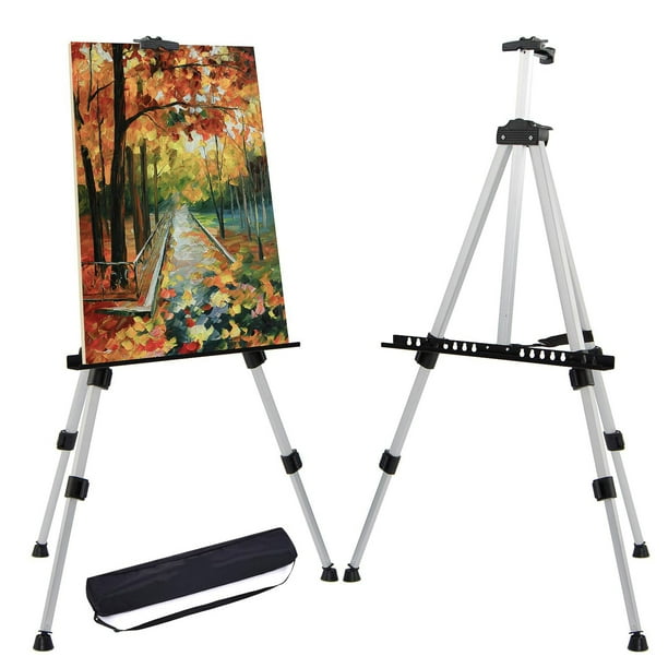 Ktaxon Portable Aluminum Field Easel Stand, with Carrying Bag, for TableTop/Floor Use, Artist