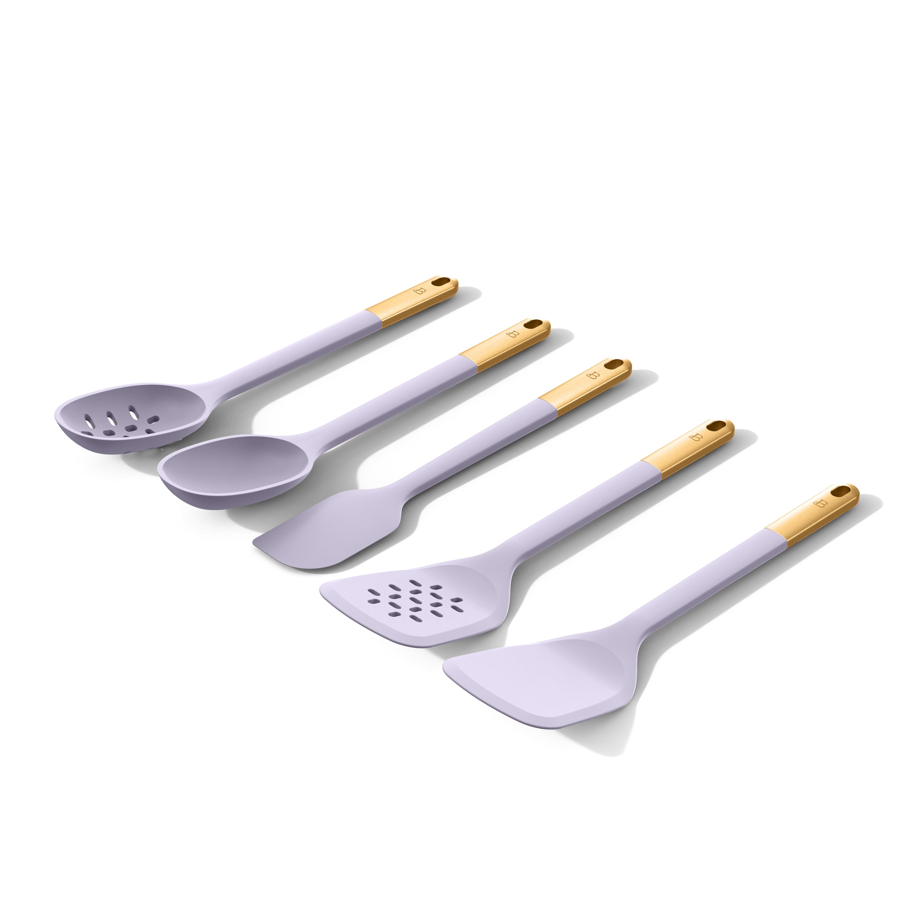 Beautiful 6-Piece Silicone Tool Set with Ceramic Crock, Lavender by Drew Barrymore