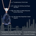 thumbnail image 2 of Gem Stone King 18K Rose Gold Plated Silver Pendant with Chain Pear Shape Created Sapphire Moissanite (13.10 Cttw), 2 of 5