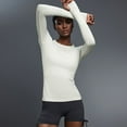thumbnail image 4 of Neewe Seamless Long Sleeve Shirts for Women Waist Length - Workout Athletic Running Gym Yoga Tops Crewneck Breathable, 4 of 9