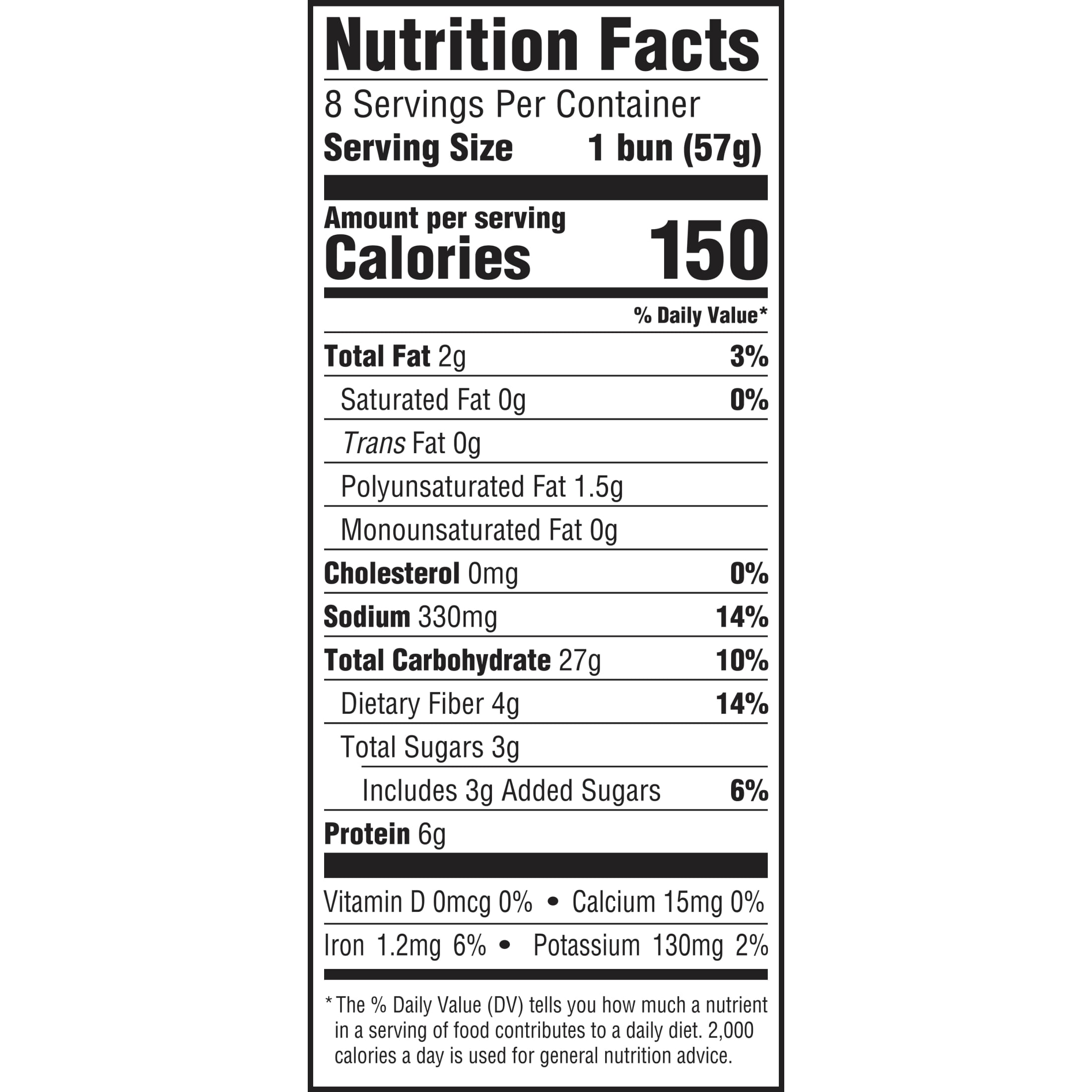 Brownberry 100% Whole Wheat Hot Dog Buns, 8 count, 16 oz