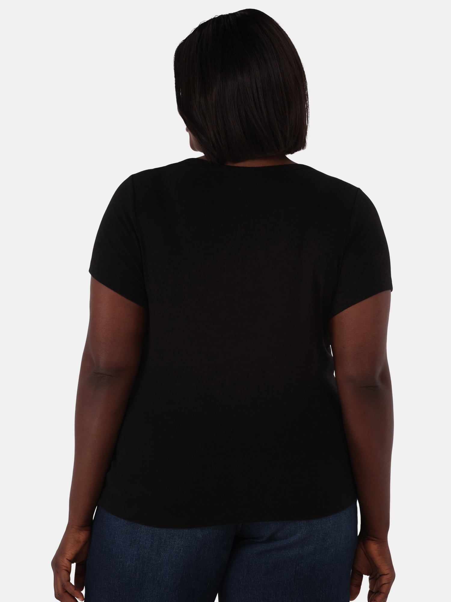 Terra & Sky Women’s Plus Rib Tee, Sizes 0X-5X