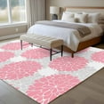 thumbnail image 4 of Pink Dahlia Area Rug 5x7 FT, Non Slip Bedroom Throw Carpet, Farmhouse Abstract Grey Floral Patterned Washable Soft Floor Carpet Non-Shedding Rug for Dining Room Bedside Classroom Desk, 4 of 9
