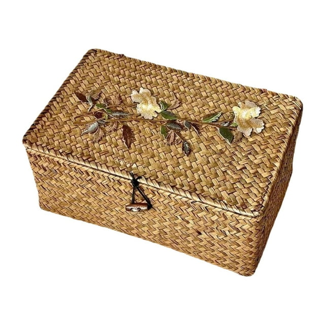 yuksok Handwoven Storage Basket Holder Empty Gift Box for Household Bathroom Office M