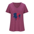 thumbnail image 3 of Camisetas Casuales de las Mujeres Gradiente Día de la Independencia Impreso Cuello Redondo, Blusa de Manga Corta para Diario, Fiesta Y Primavera Verano, 3 of 3